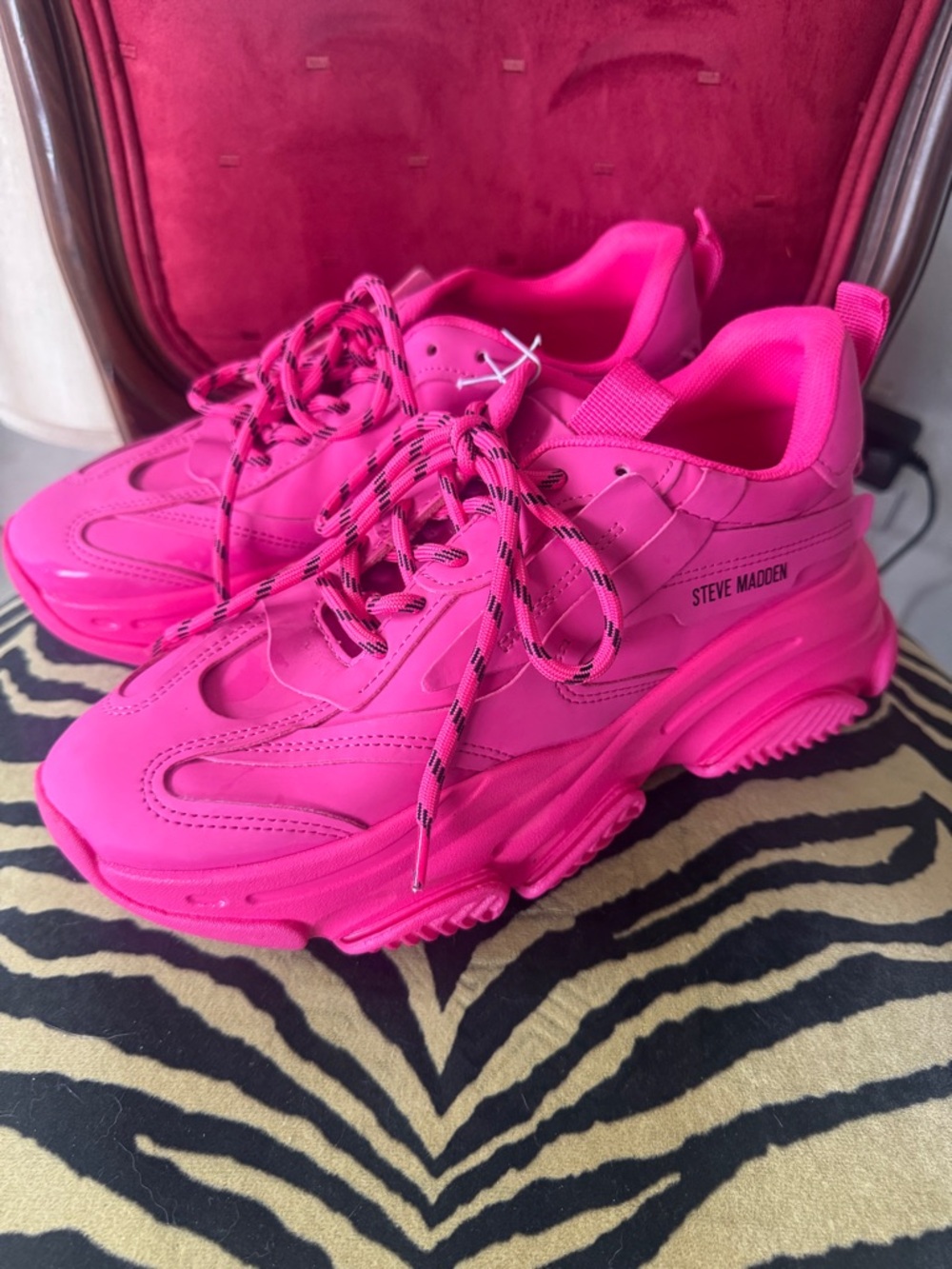 Steve Madden Neon Pink Chunky Platform Sneakers